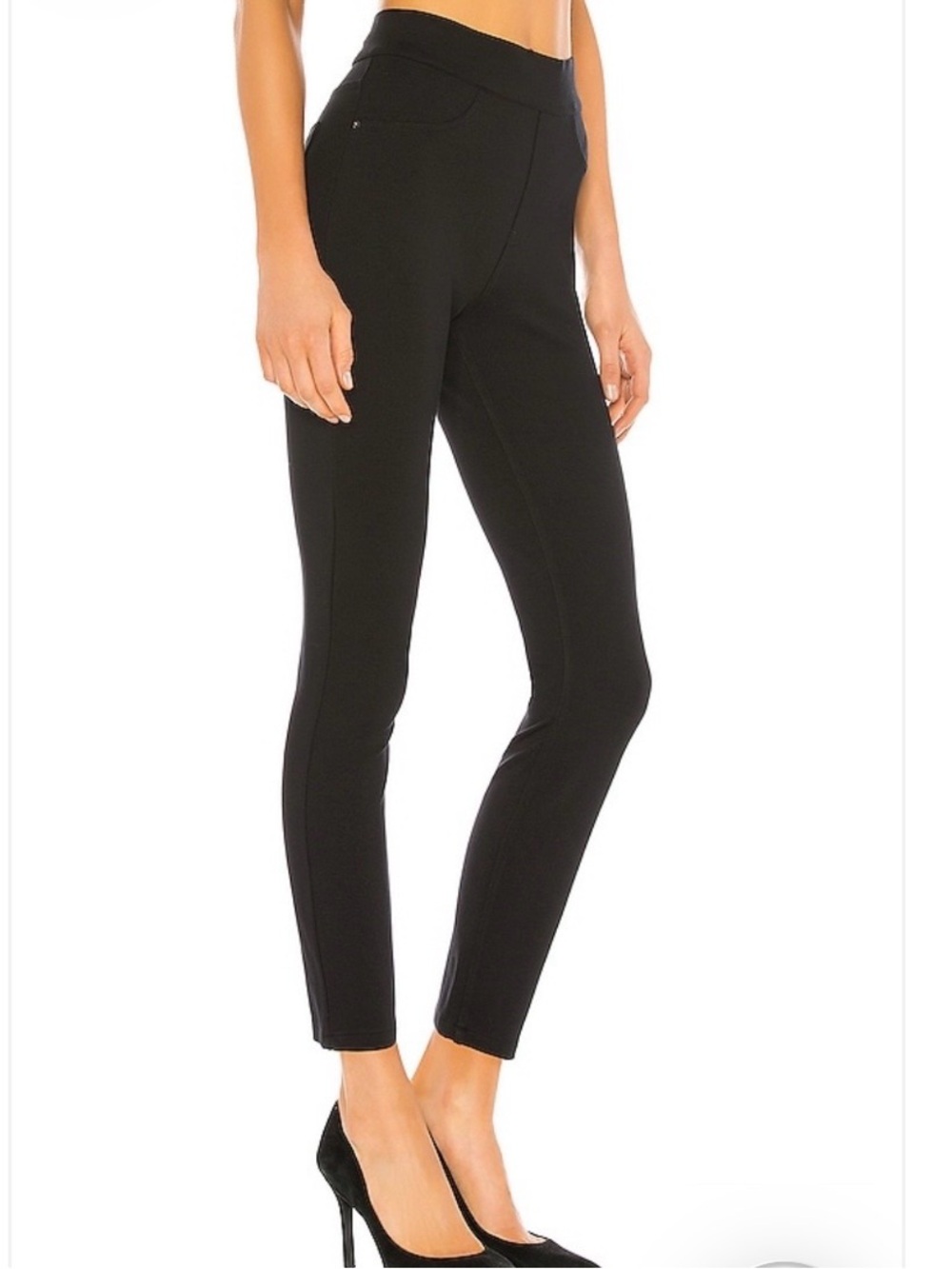 SPANX The Perfect Pant Four-Pocket Ankle Pants Black Ponte Pull-On Size M